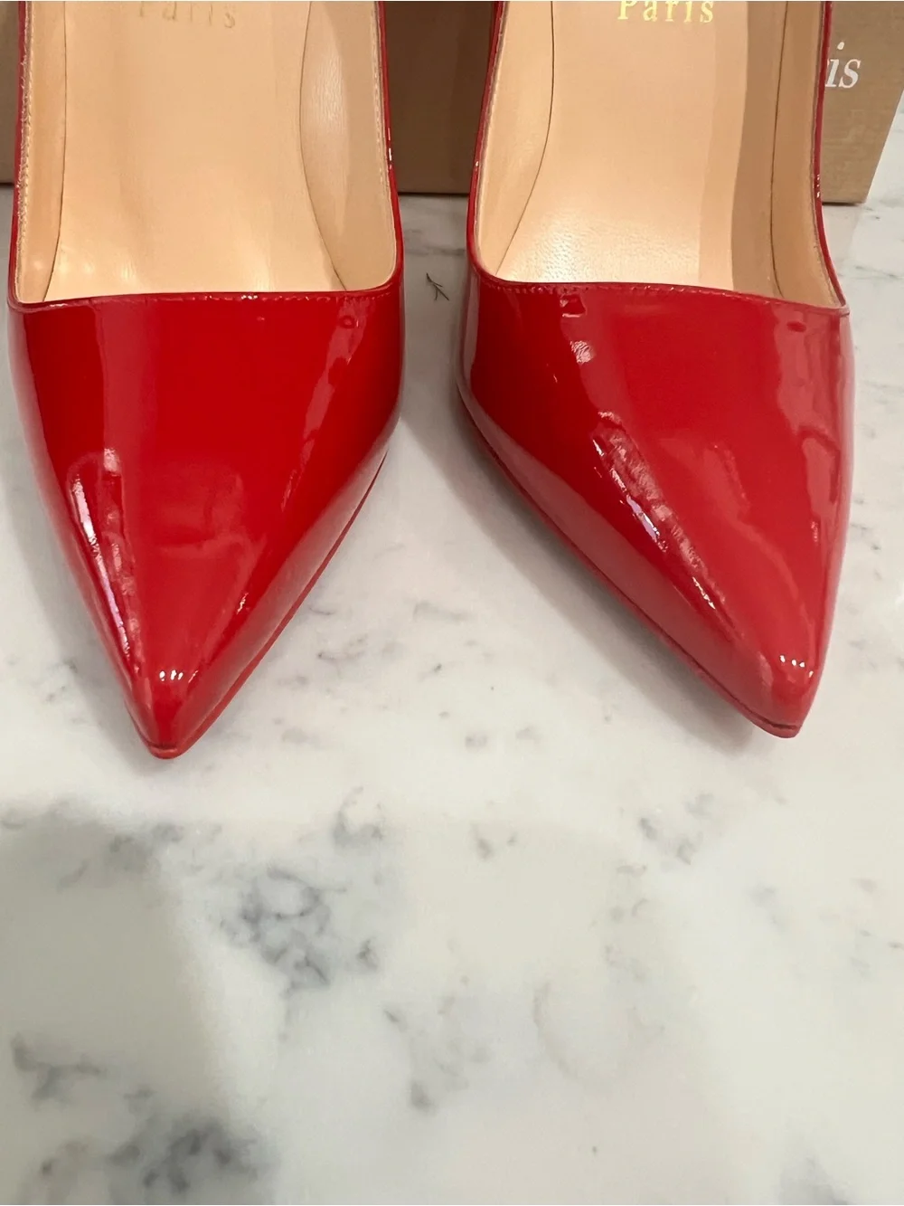 Christian Louboutin Red Patent Pigalle Follies 100mm Pumps